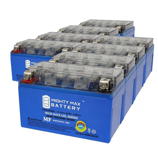 YTX7A-BSGEL 12V 6AH Replacement Battery compatible with Yamaha YJ125T Vino 125CC 04-05 - 8PK, Mighty Max Battery, Mfr#: MAX4003924